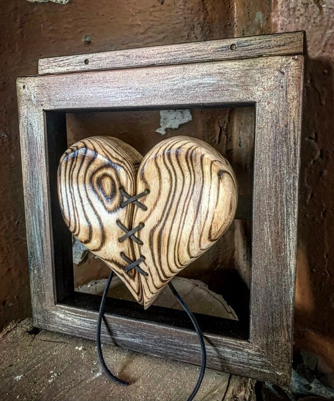 Heart Wall Art, Wooden with repurposed vintage yard sticks, One of a K –  Upcycled Works