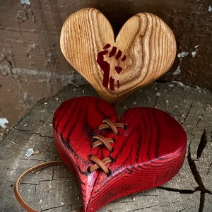 Wood heart handmade wedding gift anniversary gift DIY add on gift image 5