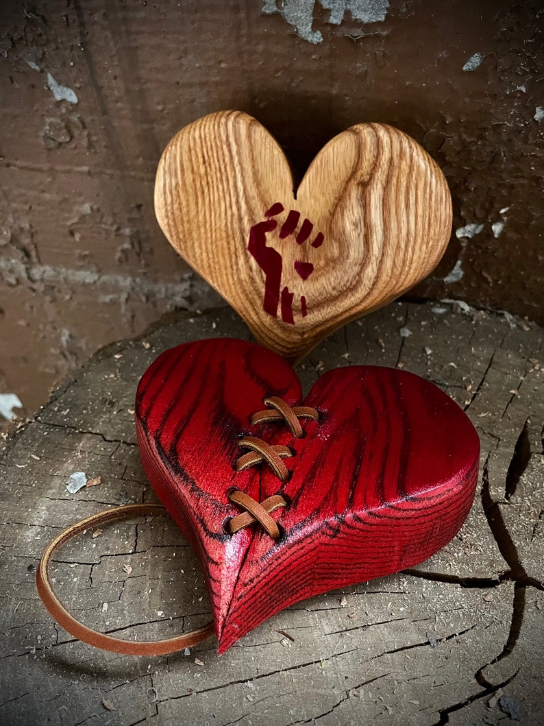 Wood heart handmade wedding gift anniversary gift DIY add on gift image 5