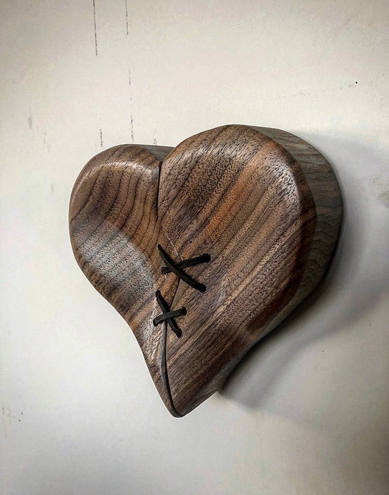 Heart Wall Decor Rustic Wood Art for Living Room Wooden Heart Etsy