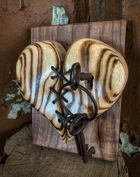 Heart Wall Art, Wooden with repurposed vintage yard sticks, One of a K –  Upcycled Works
