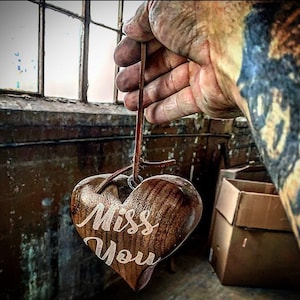 Wood heart handmade wedding gift anniversary gift DIY add on gift walnut