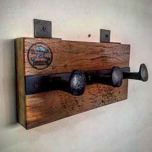 Rustic Coat Rack Wall Mount Rustic Coat Hanger in Vintage Style Repurposed Hanger  Reclaimed Wood Hanger with Coat Hooks
