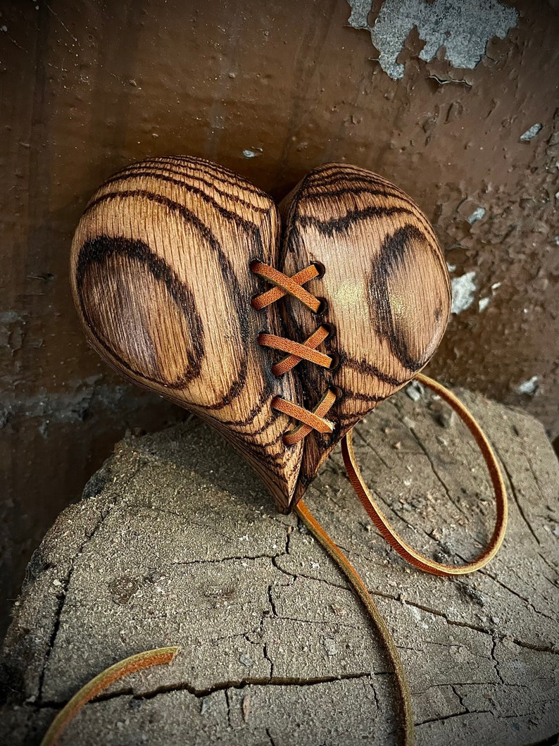 Wood heart handmade wedding gift anniversary gift DIY add on gift image 2