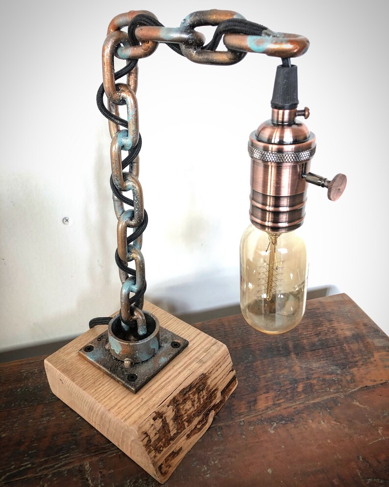 Edison Bulb Desk Lamp Industrial Lighting Rustic Farmhouse Etsy