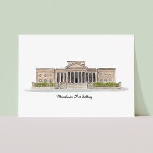 Manchester Art Gallery | Watercolour Wall Art Print | A5 | Manchester Landmarks