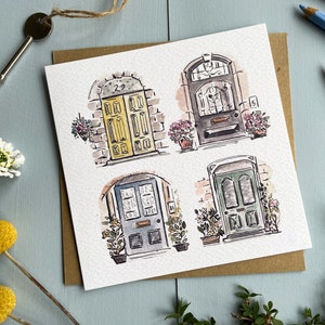 Doors Card / Mini Print - Any Occasion cards - Watercolour Art - Greeting card - Blank card