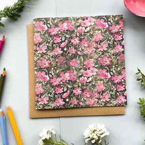 Hedgerow Roses Card  / Mini Print –  Any Occasion Cards – Greeting card – Watercolour Art – Blank card