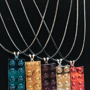 Chrome brick necklace