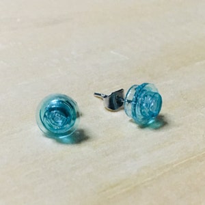brick earrings, brick translucent earrings, brick stud earrings