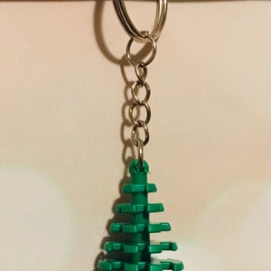 Christmas tree keychain, brick keychain