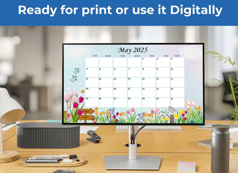 MAY 2025 Fillable Calendar | Printable Editable Calendar | SPRING Theme ...