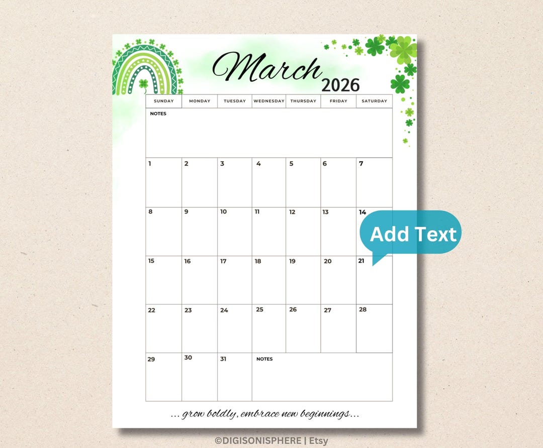 Editable March 2026 Calendar: Fillable & Printable Planner With Quotes ...