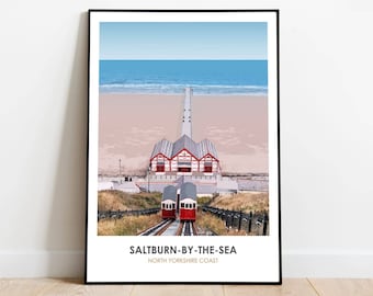 Saltburn By The Sea Poster Print: North Yorkshire Seaside Art