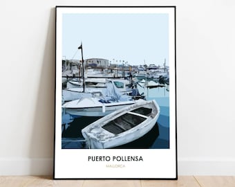 Puerto Pollensa Harbour, Mallorca- Poster Print