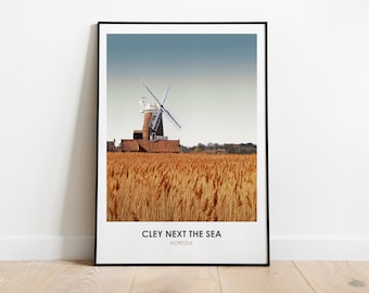 Norfolk Windmill Art Print: Cley next the Sea Giclee Poster