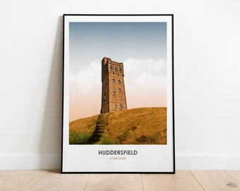 Castle Hill Victoria Tower Art Print: Huddersfield Landmark, Yorkshire Gift