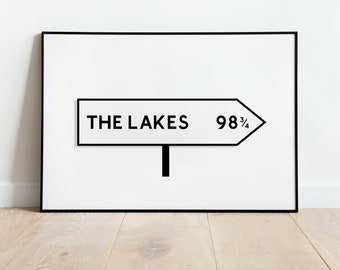Custom Destination Sign Post Print: Minimalist Personalized Wall Art
