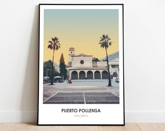 Puerto Pollensa, Square, Mallorca-Poster Print