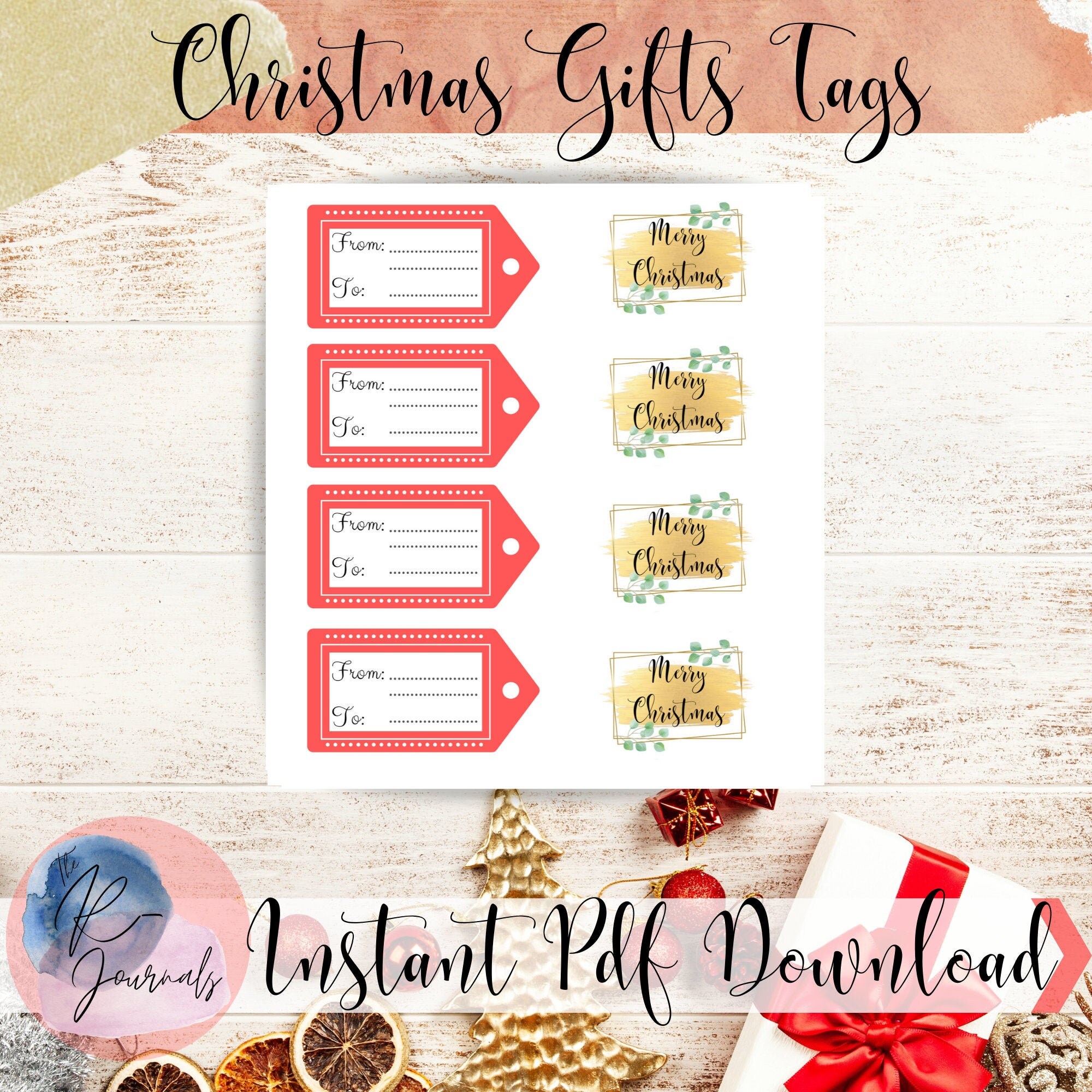 Christmas Gifts Tags for Christmas Presents Red and White | Etsy