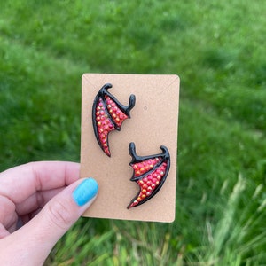 Demon wing earrings