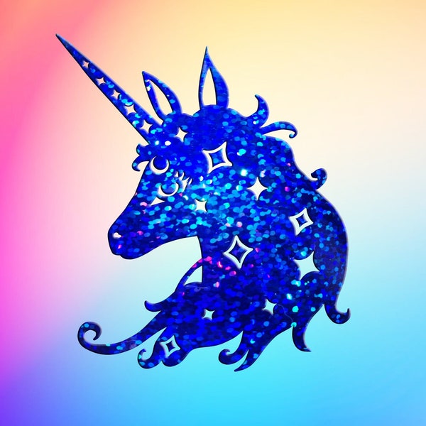 Magic Unicorn Decal, Lunar Unicorn, Holographic Sticker Permanent Decal for Window / Car / Laptop / and Tumblers makes a great gift
