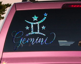 Gothic Zodiac Gemini Vinyl Decal Sticker ~ Various Sizes ~ Laptop Decal ~ Car Decal ~ Tumbler Decal