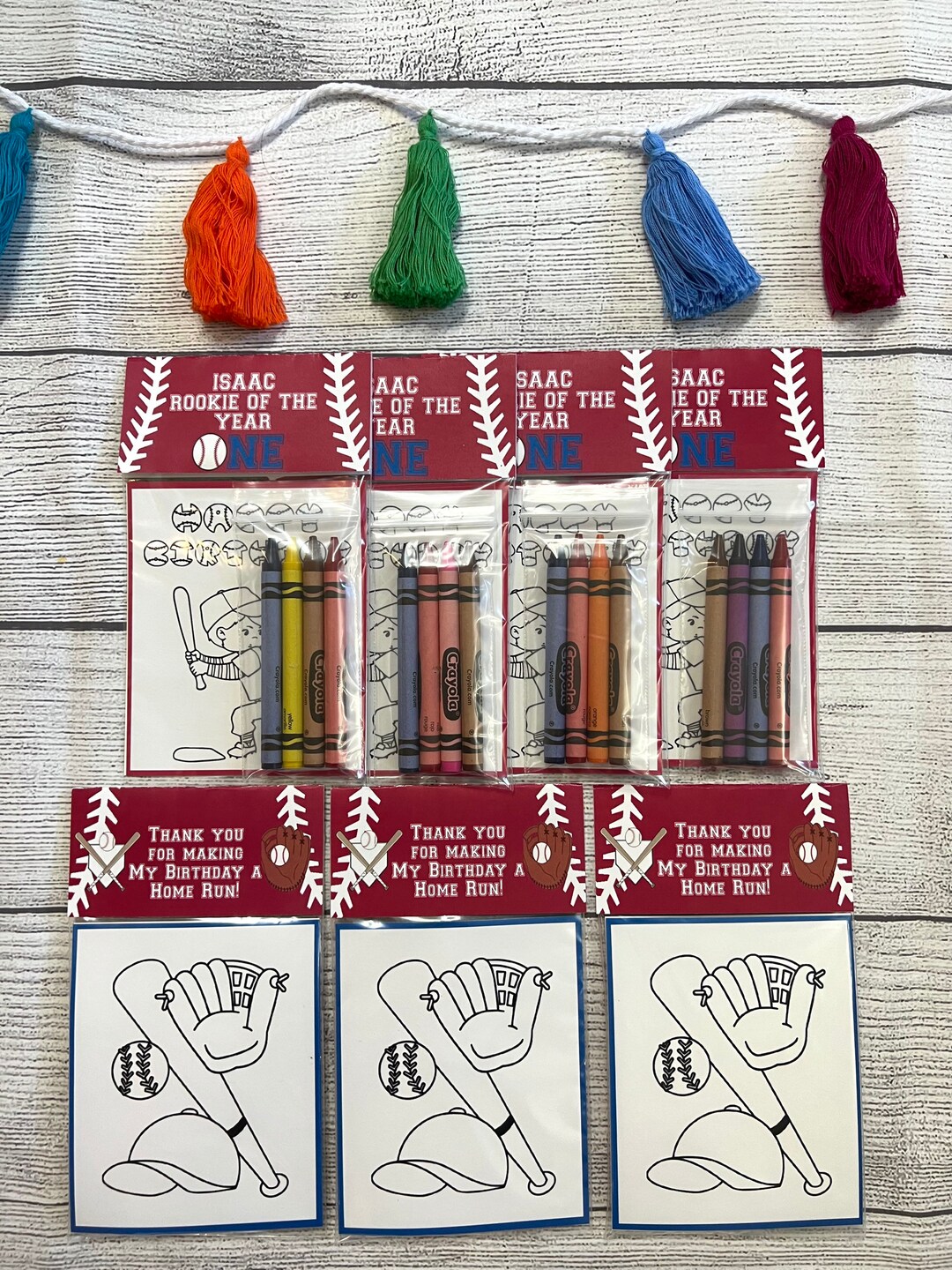 Personalized Baseball Favors Mini Color Packs, Coloring Page, Crayons ...
