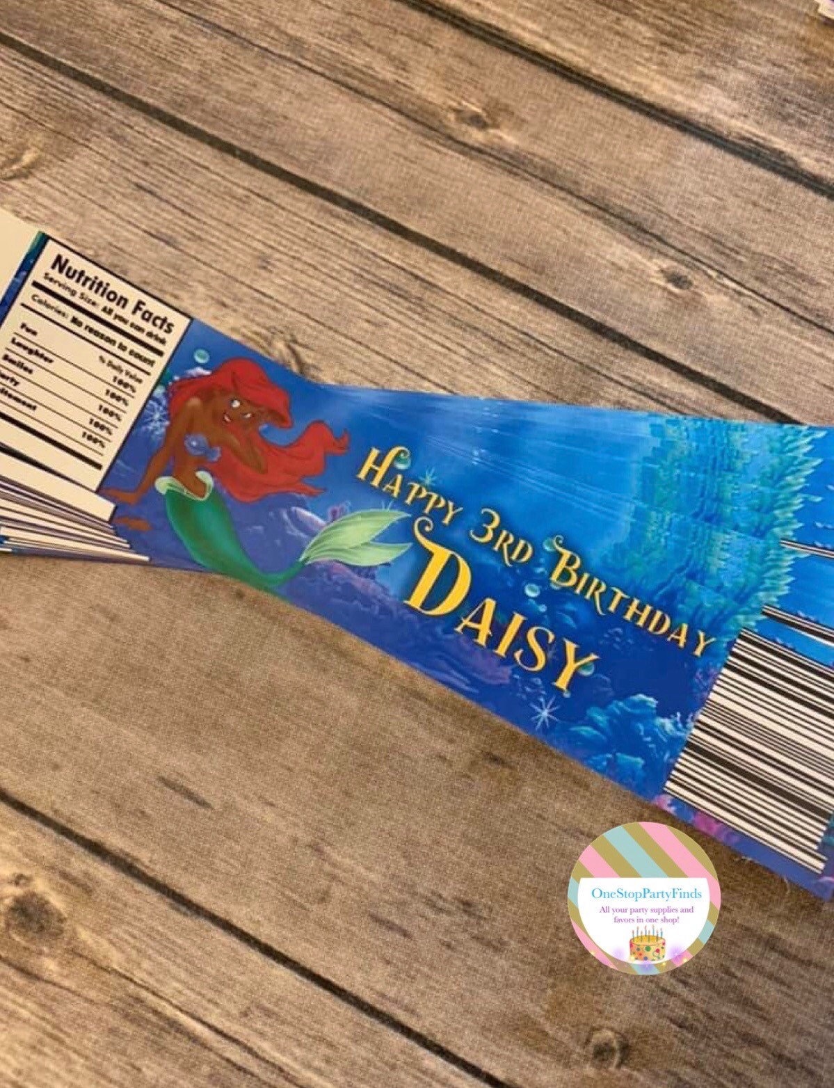 The Little Mermaid theme water bottle labels. Quantity 24. | Etsy