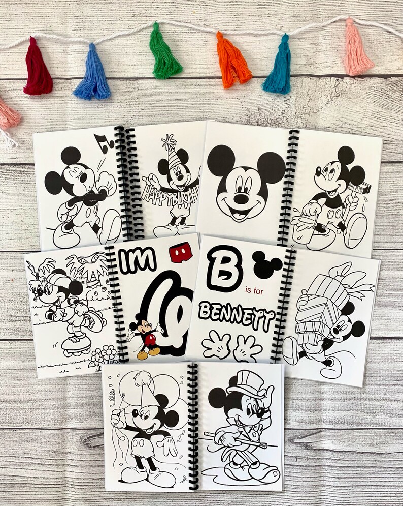 Mickey Mouse Coloring Book Birthday Favors-personalized-mickey - Etsy