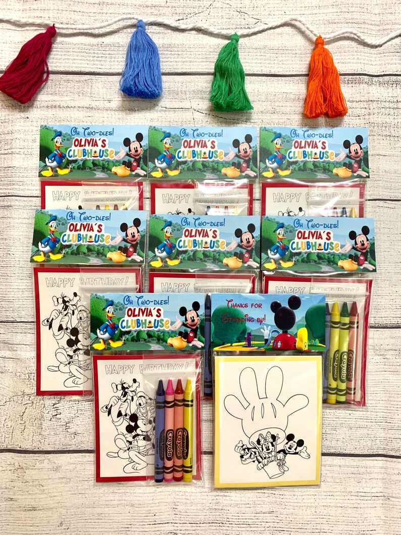 Mickey Mouse Clubhouse Party Favors. Kids Coloring Packs. - Etsy