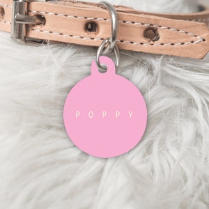 The Gelato Collection  Solid Dog Tag Cat Tag Pet ID tags - Pink