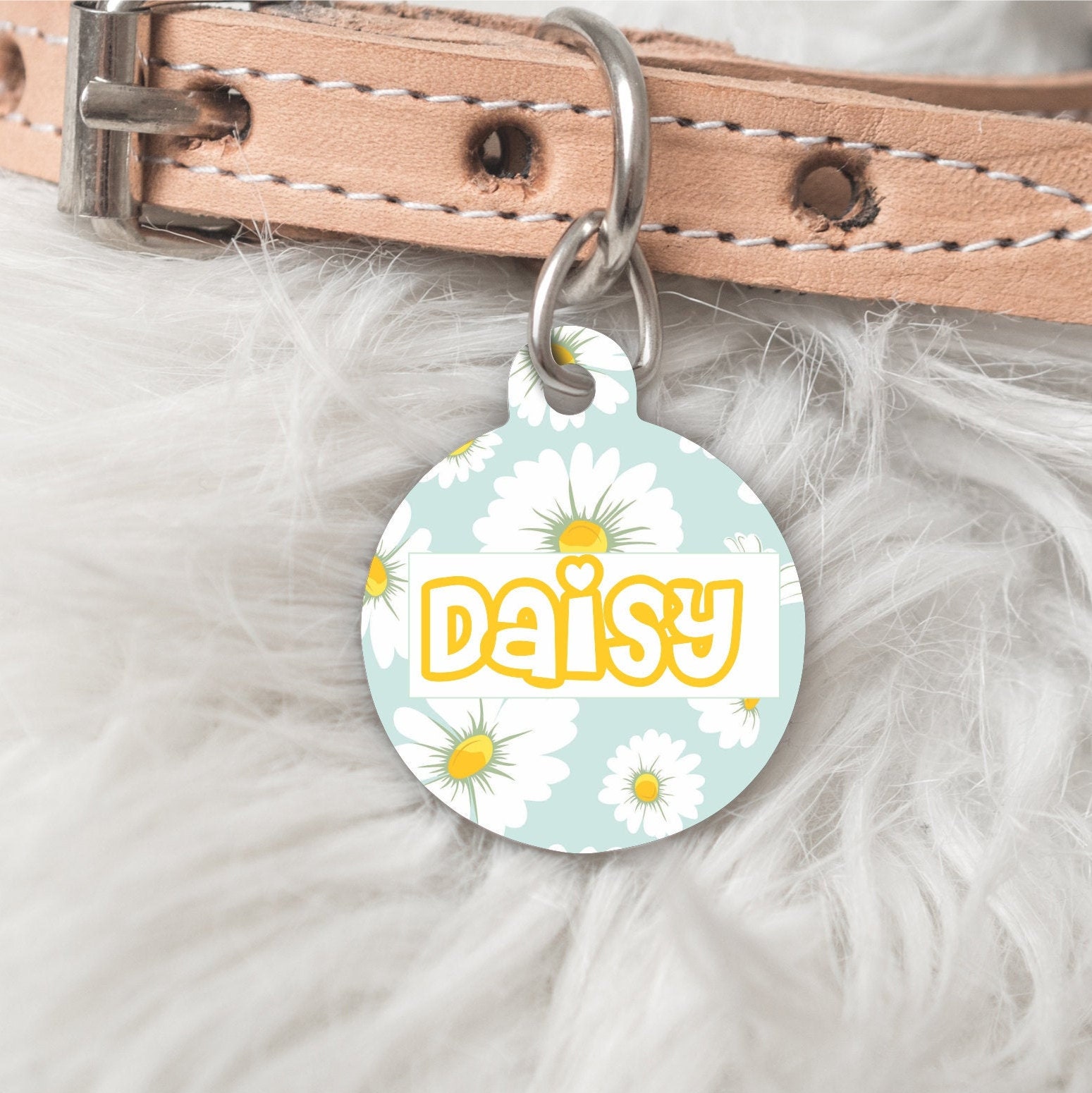 Daisy Dog Tag Cat Tag Pet ID Tags Personalised Pattern Etsy Australia