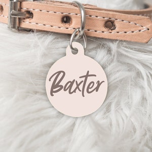 The WINTER EDIT aesthetic abstract Dog Tag Cat Tag Pet ID tags - Personalised name and number printed double sided metal tags