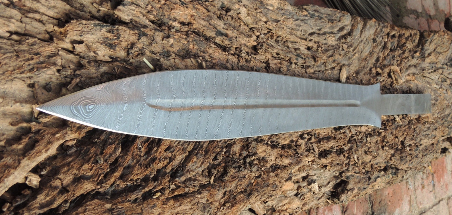 Damascus Steel Sword Blank Blade Etsy