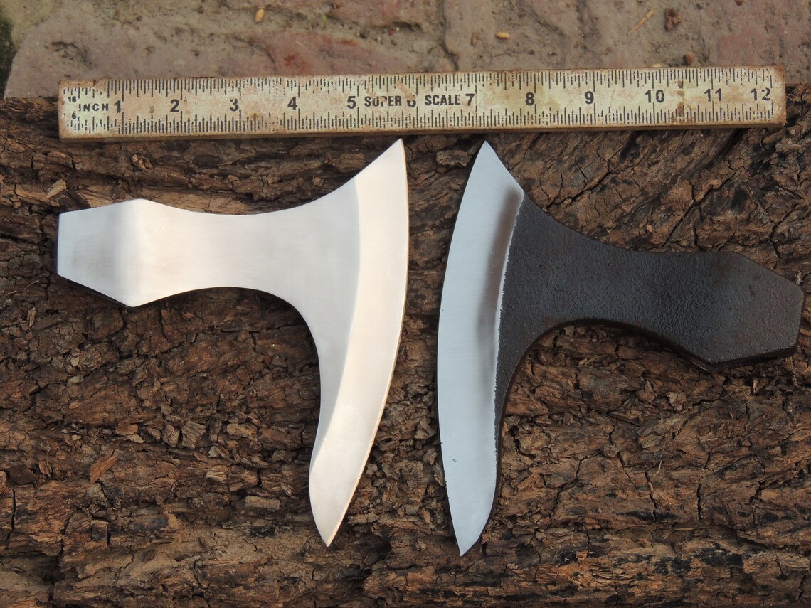Pair of 02 hand axe heads beard heads steel axe Etsy
