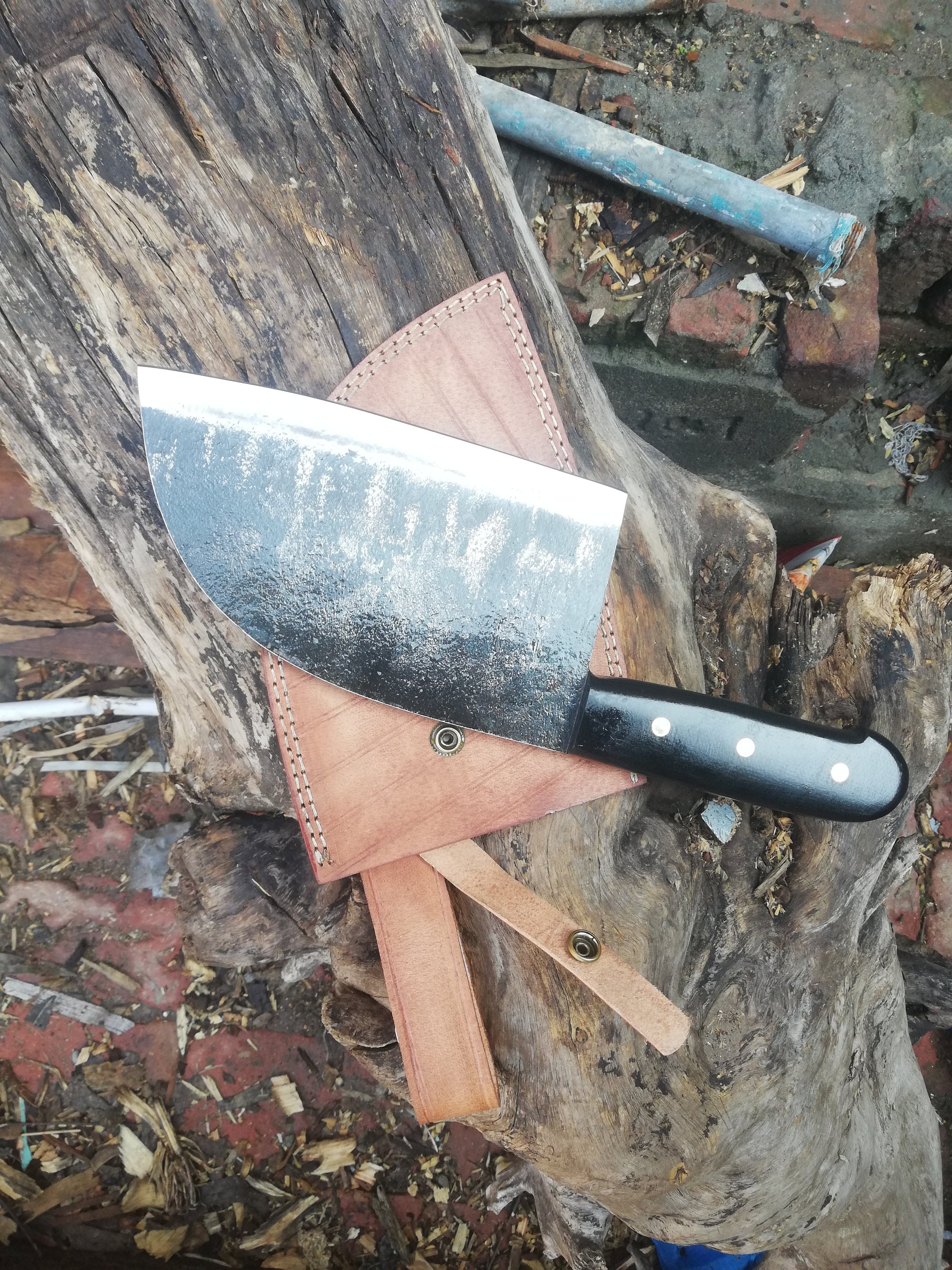 Hand High Carbon Clever Knife Etsy