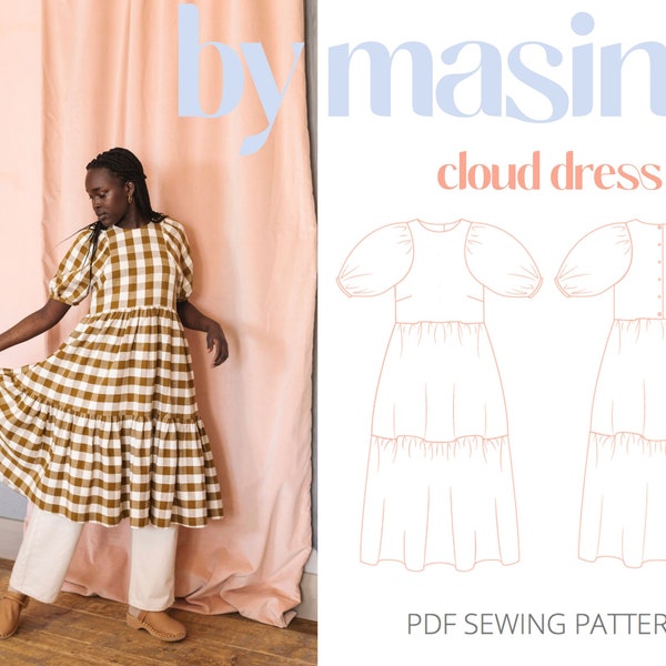 Puff Sleeve Dress Pattern, Boho Dress Sewing Pattern, Gathered Dress Sewing Pattern, DIY Puff Dress, Romantic Dress Pattern, DIY Dress