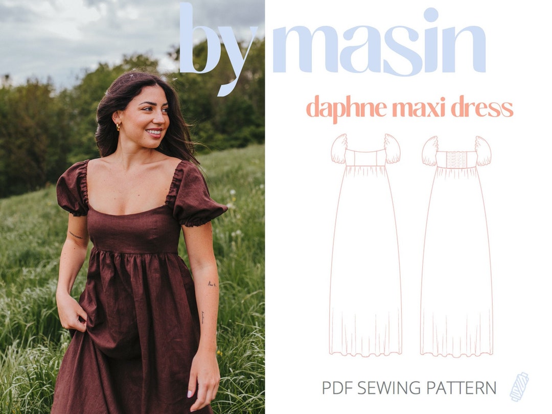 Maxi Dress Sewing Pattern Bridgerton Style Dress Pattern