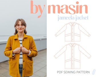 Jacket Sewing Pattern, Coat Sewing Pattern, Denim Jacket Sewing Pattern, Digital PDF Sewing Pattern, Blazer Sewing Pattern