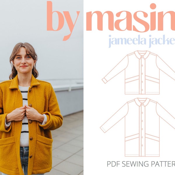 Ebook: Schnittmuster Jacke, Einfaches Jackenschnittmuster, Mantel Ebook Nähanleitung, DIY Jacke, Jameela Jacket, PDF Schnittmuster einfach