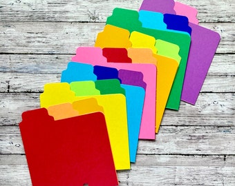 Rainbow Rolodex Dividers - 260gsm Cardstock Rolodex / memory dex / planner dex card set