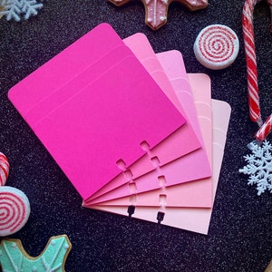 30ct. Pink Ombré Rolodex Cards Rounded Corners - 3 tiered sizes - recycled 65lb cardstock paper