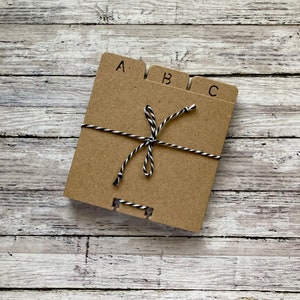 ABC Rolodex Dividers - 300gsm Recycled Kraft Rolodex / memory dex / planner dex card set