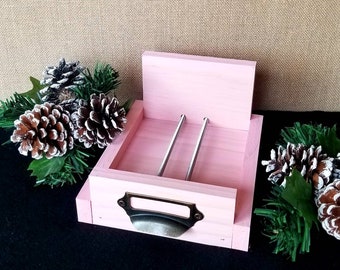 Ready to Ship Pink Frost Catalogdex Rolodex Memorydex Wood Display Box.