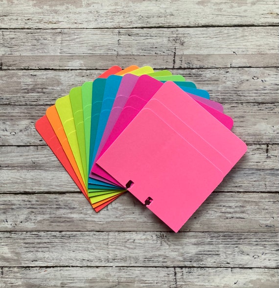 30ct. Neon Gradient Rolodex Cards Rounded Corners 3 Tiered Sizes