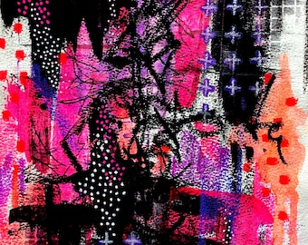 Digital Collage Sheet 2 - Abstract - Mixed Media - Painted Papers - Collage Fodder