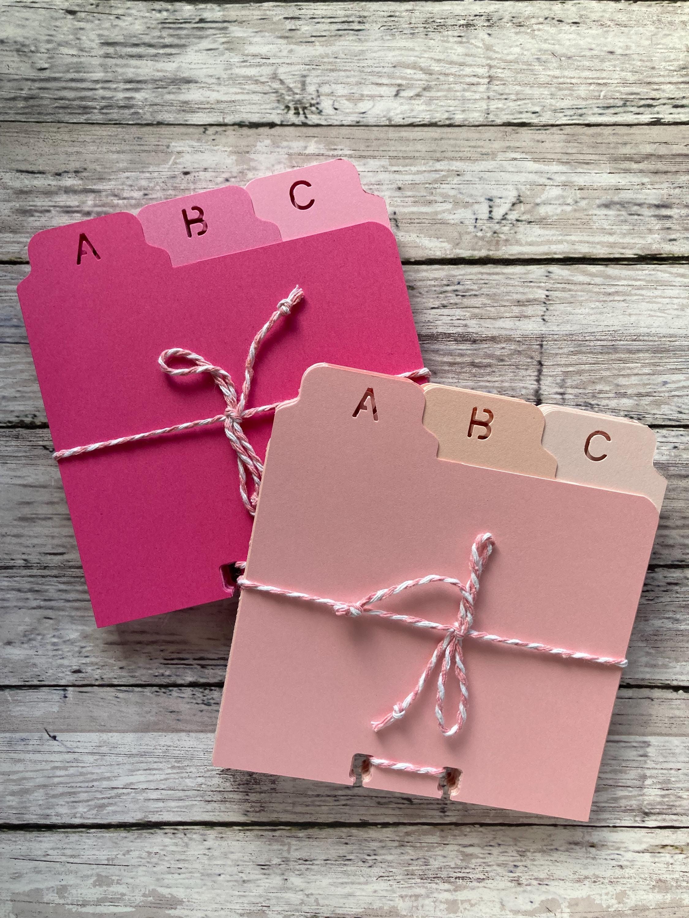 ABC Pink Ombrè Rolodex Dividers - 110lb Cardstock Rolodex / Memory Dex ...