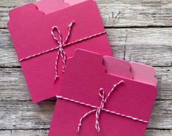 Pink Ombre Tabbed Rolodex Dividers - 260gsm Cardstock Rolodex / memory dex / planner dex cards