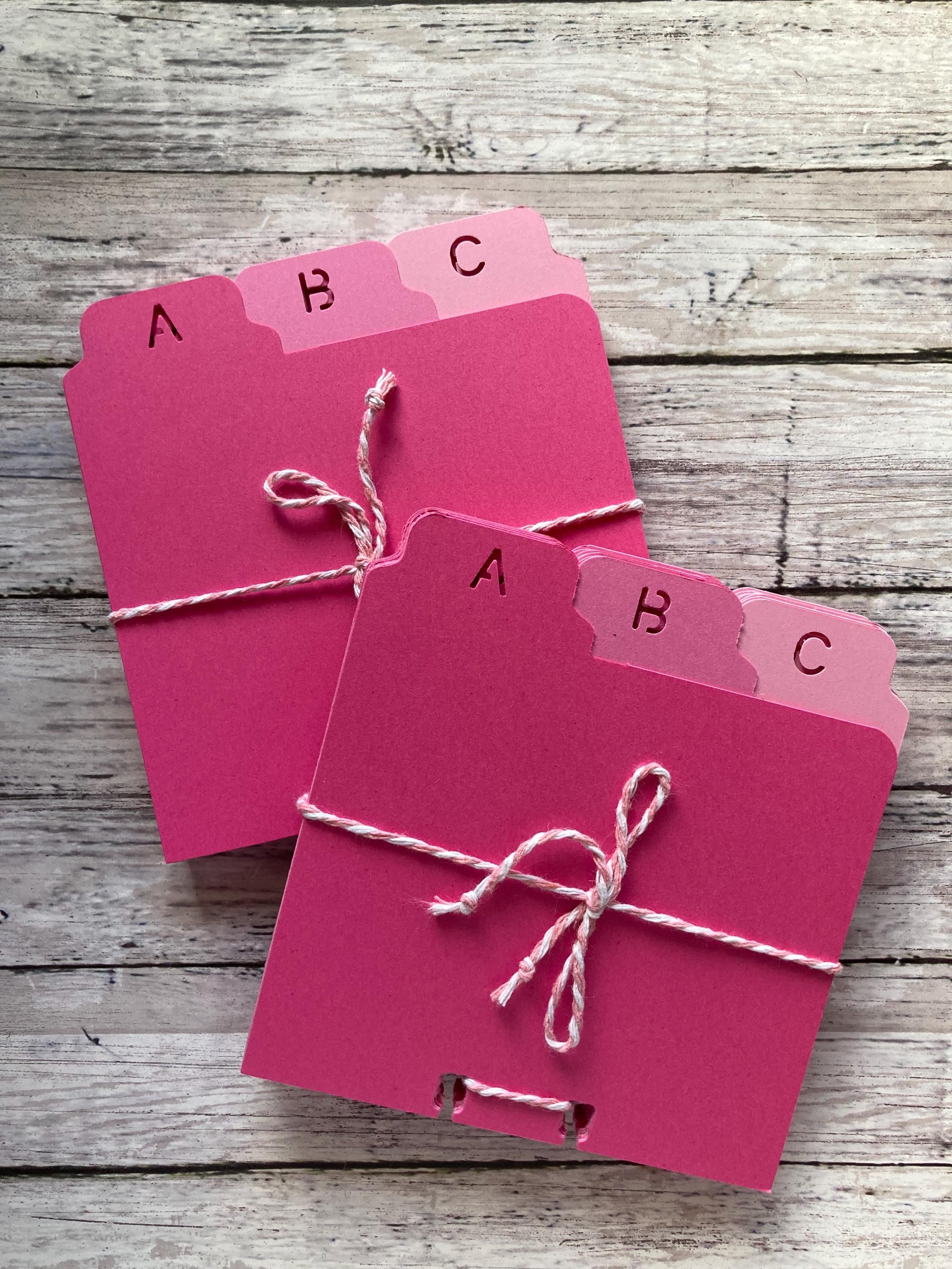 ABC Pink Ombrè Rolodex Dividers - 110lb Cardstock Rolodex / Memory Dex ...